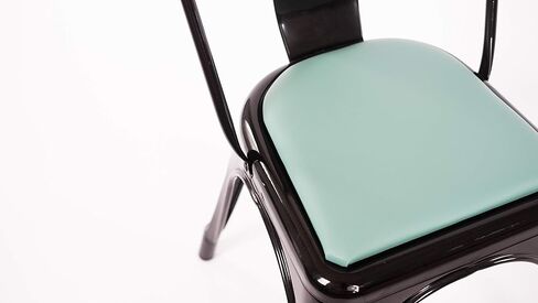 وسادة كرسي خلفية مستديرة: تناسب الكراسي والمقاعد من النوع الصناعي/الحديث/المزرعة. مصنوع يدويًا في الولايات المتحدة الأمريكية (عبوة من 4 قطع باللون الأزرق) in Kuwait