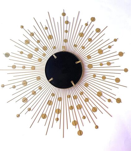 Large Gold Sunburst Wall Mirror Decor - 27 Decorative Hanging Round Mirror for Living Room, Bedroom, Bathroom - Espejos Para Dormitorio, Big Mirrors, Espejo for Wall Decor in Saudi Arabia