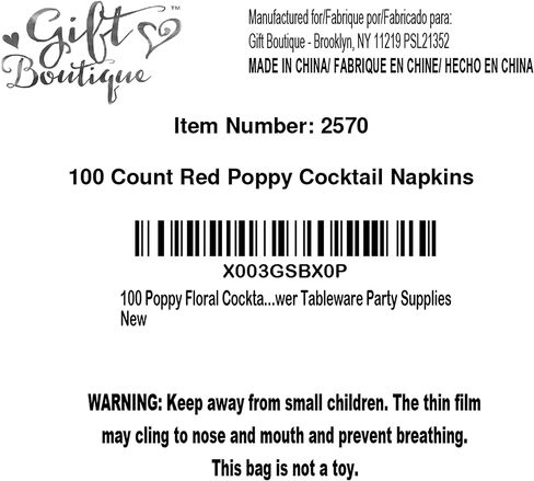Gift Boutique 100 Poppy Floral Guest Napkins 3 Ply Decorative Hand Napkin Red Poppies Flowers Disposable Paper Towels for Toilet Powder Room Wedding in Saudi Arabia