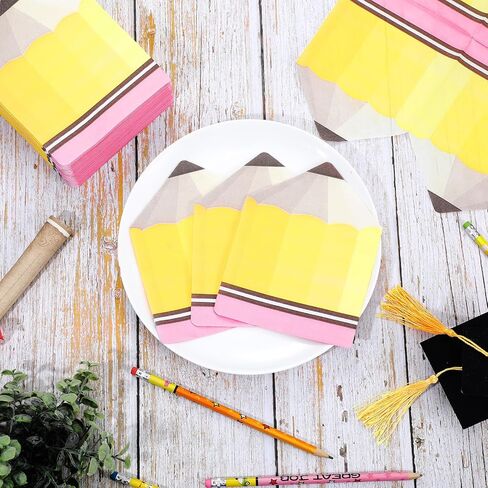 100 Pcs Back to School Paper Napkins School Disposable Napkins School Season Dinner Napkins Table Decoration for First Day of School Party Supplies (Apple) in Saudi Arabia