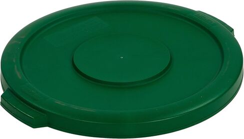 CFS 34101109 Bronco Polyethylene Round Lid, 16.13" Overall Diameter x 2.13" Height, Green, For 10 Gallon Containers (Case of 6) in Saudi Arabia