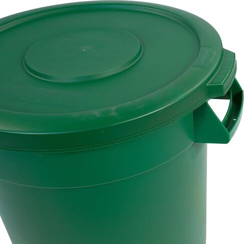 CFS 34101109 Bronco Polyethylene Round Lid, 16.13" Overall Diameter x 2.13" Height, Green, For 10 Gallon Containers (Case of 6) in Saudi Arabia