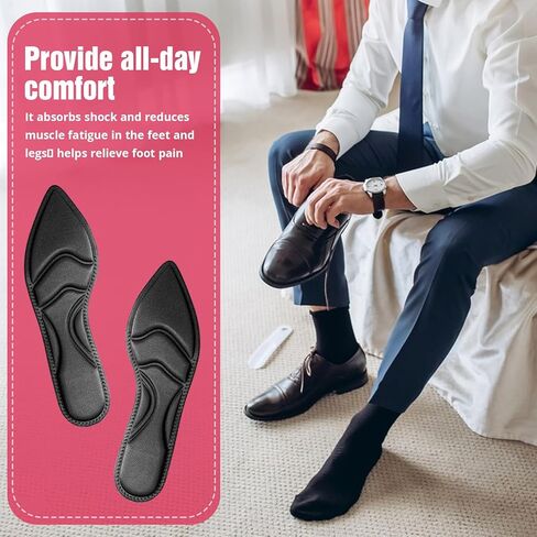 1 Pairs Shoe Insoles Breathable Sponge Shoes Pads Cuttable High Heel Cushions Arch Support Insoles Boot Inserts Foot Cushion for Women Arch Heel Sore (Black, Tip Designs) in Saudi Arabia