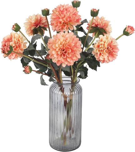 IPOPU Champagne Pink Artificial Dahlias 2 Bouquets Silk Flowers with Stems 19.7" Faux Dahlia Flowers for Home Tables Wedding Centerpieces Bridal Shower Party Decorations (Champagne Pink) in Saudi Arabia