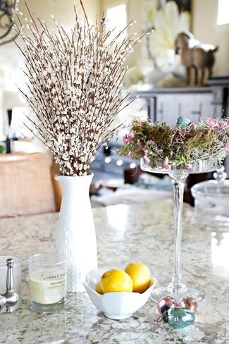 15PCS White Flowers 29.5" Faux Jasmine Flowers Pussy Willow Branches for Vases Wedding Party Home Office Kitchen Decoration(White) in Saudi Arabia