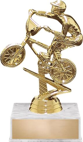 Crown Awards BMX Trophy, 5.75" Bikes BMX Male Trophy On White Luxury Trophy Base in Saudi Arabia