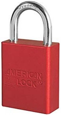 قفل أمان من الألومنيوم من Master Lock S1105RED S-Series، تكبل 1 بوصة، السعة، الحجم، الألومنيوم، قياسي، أحمر in Saudi Arabia