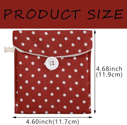 5 عبوات من المناديل الصحية المنقطة، حقيبة محمولة للسفر، وسادة صحية لطيفة، نمط منقط صغير، حقيبة تخزين قطنية صغيرة، منظم مستحضرات التجميل للنساء والفتيات (5 ألوان) in Kuwait