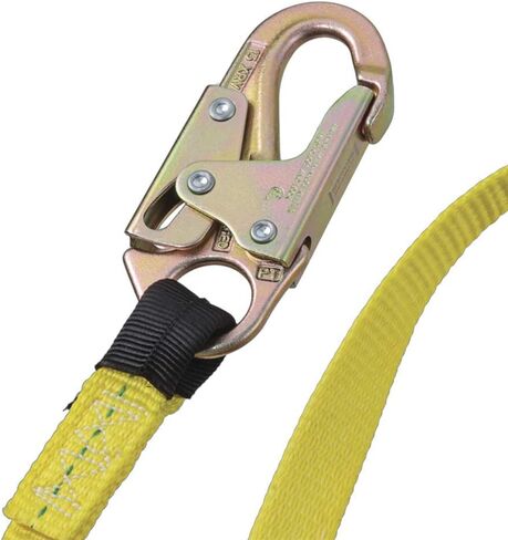 Peakworks Superior Grade, Heavy-Duty Polyester Webbing, UV and Abrasion Resistant, 6 ft. Double Leg Lanyard (2 Snap Hooks), Shock Absorber E6 Snap, Green, V8104406 in Saudi Arabia