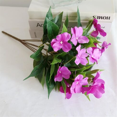 قطعتان من زهور Impatiens الاصطناعية والزهور الحريرية الخضراء وشجيرات Impatiens الصناعية في الهواء الطلق في الأماكن المغلقة في الفناء والحديقة وعاء معلق وسلة ديكور الشرفة (أحمر) in Saudi Arabia