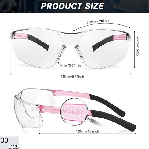 Safety Glasses for Men Women ANSI Z87.1 Safety Glasses Bulk UV Protective Eyewear Scratch-Resistant in Saudi Arabia