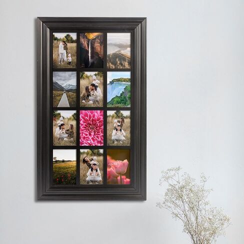 إطار مجمعة مفتوح من Kiera Grace Brae مقاس 17 بوصة × 29 بوصة، أسود، إطار صورة مثبت على الحائط مناسب للصور مقاس 12-4 بوصة × 6 بوصة للمكتب والمنزل والمطاعم in Kuwait