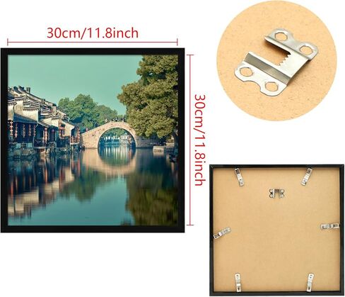 إطارات صور بلاستيكية أسيليك مربعة مقاس 12 × 12 بوصة، متوافقة مع 30 × 30 سم بدون حصيرة لعرض ملصقات الصور الفنية على الحائط، إطار أسود مع فيلم أكريليك، حزمة من 1 in Kuwait