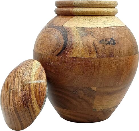 Handcrafted Wooden Urn for Adult Human Ashes with Velvet Bag Cremation Urns for Ashes Decorative Urns-Funeral Urns for Human Ashes-Elegant Cremation Urns-Medium Size URN up to 160 lbs in Kuwait