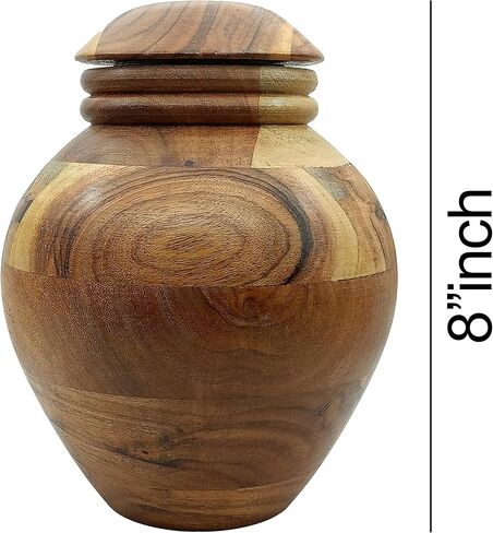 Handcrafted Wooden Urn for Adult Human Ashes with Velvet Bag Cremation Urns for Ashes Decorative Urns-Funeral Urns for Human Ashes-Elegant Cremation Urns-Medium Size URN up to 160 lbs in Kuwait