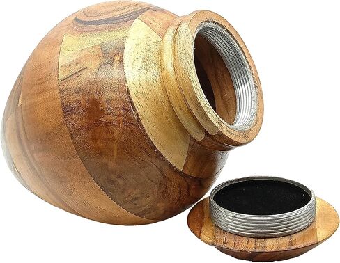 Handcrafted Wooden Urn for Adult Human Ashes with Velvet Bag Cremation Urns for Ashes Decorative Urns-Funeral Urns for Human Ashes-Elegant Cremation Urns-Medium Size URN up to 160 lbs in Kuwait