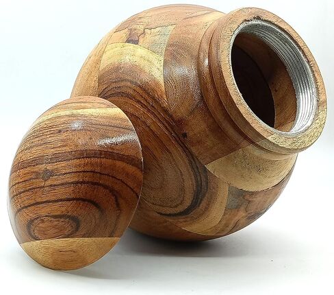 Handcrafted Wooden Urn for Adult Human Ashes with Velvet Bag Cremation Urns for Ashes Decorative Urns-Funeral Urns for Human Ashes-Elegant Cremation Urns-Medium Size URN up to 160 lbs in Kuwait