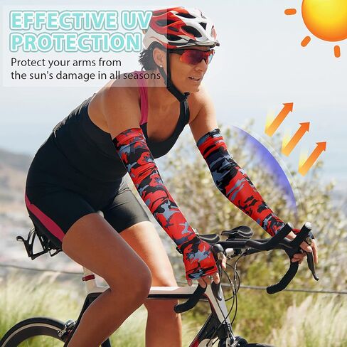 12 Pairs Cooling Arm Sleeves UV Protection Sun Sleeves for Women Men Outdoor Sports Running Golf Cycling (Camouflage Pattern) in Saudi Arabia