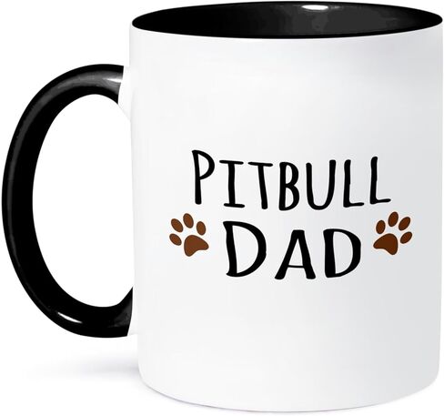 3dRose Pitbull Dog Dad Mug, 11 oz, Black in Saudi Arabia