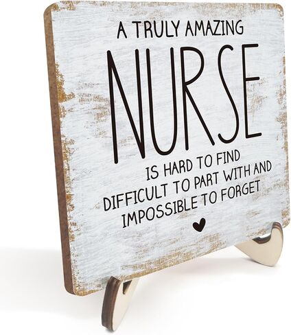 Decorative Desk Decor Motivational Nurse Gifts Positive Thank You Gifts Appreciation Plaque with Wooden Stand Inspirational Wood Sign for Nurse Women Coworker Home Office Table Bookshelf in Kuwait
