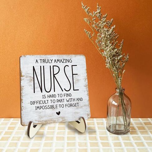 Decorative Desk Decor Motivational Nurse Gifts Positive Thank You Gifts Appreciation Plaque with Wooden Stand Inspirational Wood Sign for Nurse Women Coworker Home Office Table Bookshelf in Kuwait