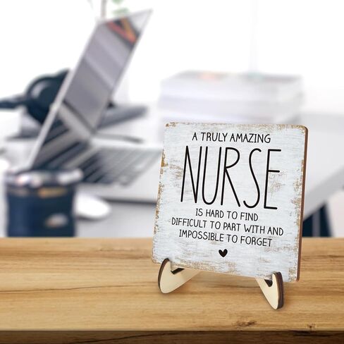 Decorative Desk Decor Motivational Nurse Gifts Positive Thank You Gifts Appreciation Plaque with Wooden Stand Inspirational Wood Sign for Nurse Women Coworker Home Office Table Bookshelf in Kuwait