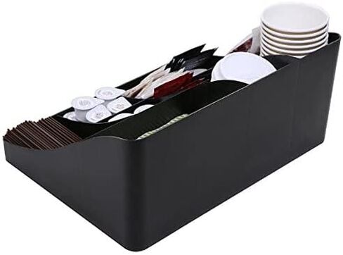 Vencer"Cuby Breakroom 10 Compartment Condiment Holder,Coffee and Tea Bag Organizer,Black,VCO-001 in Saudi Arabia