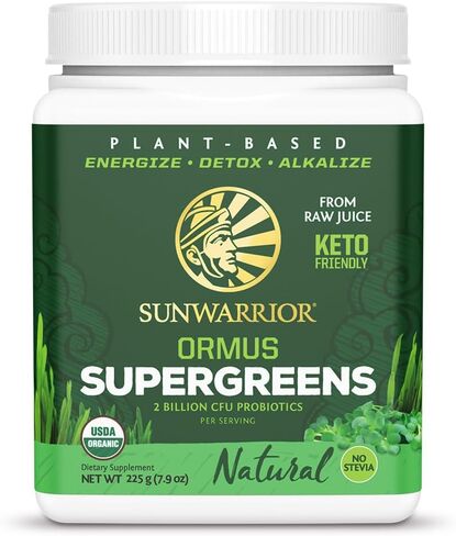 Sunwarrior Vegan Organic Greens Probiotic Powder | 2 Billion CFU Probiotics Organic Raw Juice Soy Free Gluten Free Dairy Free Sugar Free Kosher | Mint 90 Servings | Ormus Supergreens in Saudi Arabia