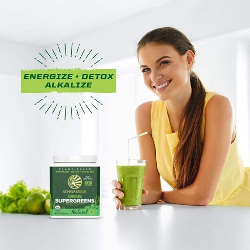 Sunwarrior Vegan Organic Greens Probiotic Powder | 2 Billion CFU Probiotics Organic Raw Juice Soy Free Gluten Free Dairy Free Sugar Free Kosher | Mint 90 Servings | Ormus Supergreens in Saudi Arabia