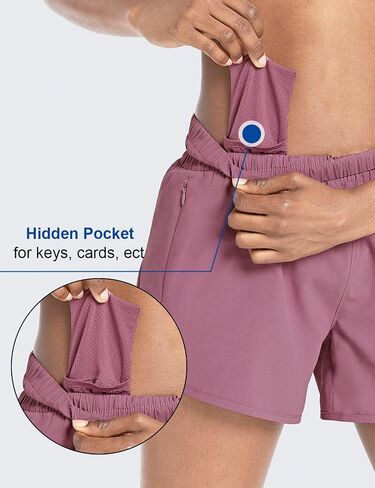 BALEAF Women's 4" Running Athletic Shorts Zipper Pockets Quick Dry Lightweight Shorts with Liner Workout Gym Sports Summer in Saudi Arabia