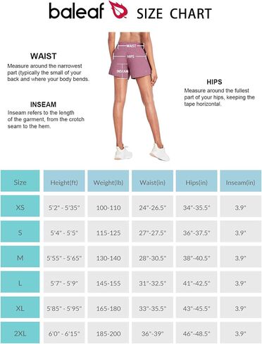 BALEAF Women's 4" Running Athletic Shorts Zipper Pockets Quick Dry Lightweight Shorts with Liner Workout Gym Sports Summer in Saudi Arabia