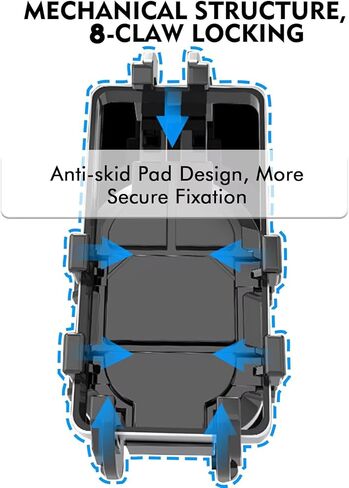 حامل هاتف كاياك مع تثبيت 8 مخالب مضاد للانزلاق، حامل هاتف كاياك قابل للتعديل 360 درجة متوافق مع هواتف 4.7-7 بوصة وملحقات قضبان كاياك in Kuwait