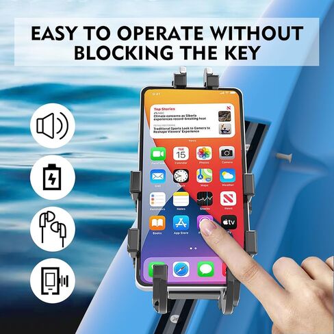 حامل هاتف كاياك مع تثبيت 8 مخالب مضاد للانزلاق، حامل هاتف كاياك قابل للتعديل 360 درجة متوافق مع هواتف 4.7-7 بوصة وملحقات قضبان كاياك in Kuwait