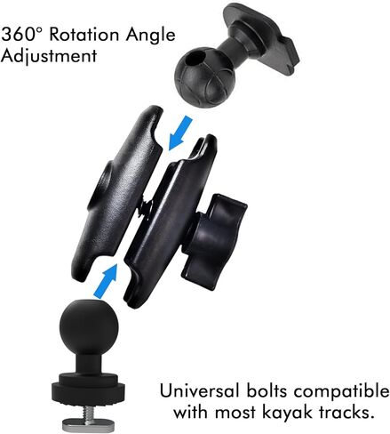 حامل هاتف كاياك مع تثبيت 8 مخالب مضاد للانزلاق، حامل هاتف كاياك قابل للتعديل 360 درجة متوافق مع هواتف 4.7-7 بوصة وملحقات قضبان كاياك in Kuwait