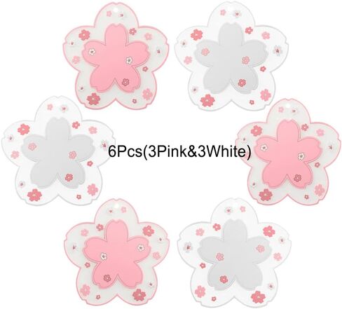 ساكورا فنجان القهوة حصيرة kawaii كوستر 2pcs لطيف زهر الكرز البلاستيكية المنزل الشاي القدح الوردي زهرة نمط المضادة للانزلاق وعاء وعاء وسادة تحديد الموقع لمكتب شرب الجدول الديكور kawaii الملحقات (صغير) in Saudi Arabia