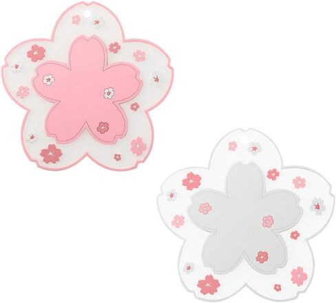 ساكورا فنجان القهوة حصيرة kawaii كوستر 2pcs لطيف زهر الكرز البلاستيكية المنزل الشاي القدح الوردي زهرة نمط المضادة للانزلاق وعاء وعاء وسادة تحديد الموقع لمكتب شرب الجدول الديكور kawaii الملحقات (صغير) in Saudi Arabia