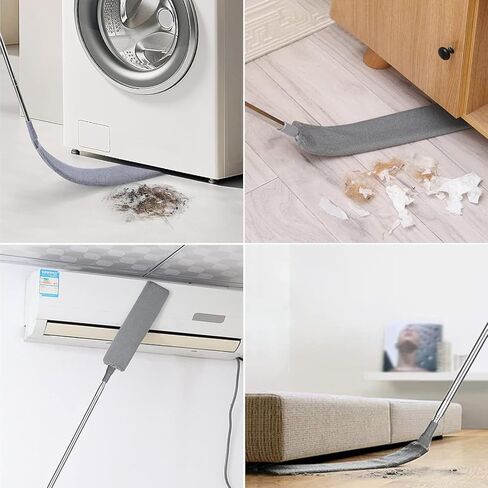 Dusters for Cleaning, 6 PCS Microfiber Feather Gap Dust Cleaner with Extension Pole 30'' to 100'', Extendable Bendable Reusable Long Handle Duster Kit for Cleaning High Ceiling Fan/Furniture/Cars in Saudi Arabia