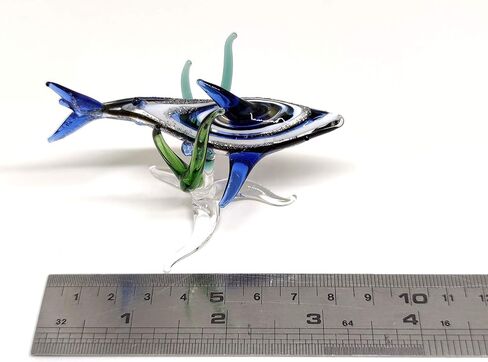 Shark W/Seaweed Miniature Figurines Animals Hand Blown Glass Art Collectible Gift Decorate (Shark W/Seaweed) in Saudi Arabia