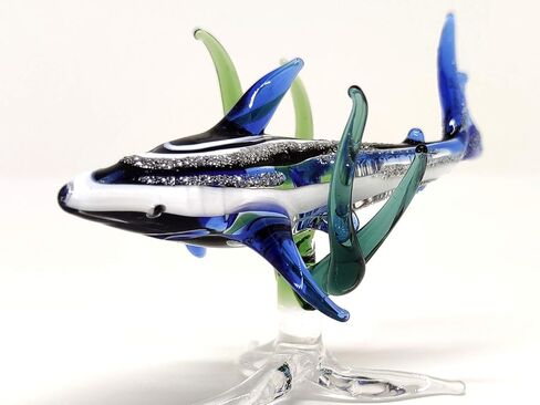 Shark W/Seaweed Miniature Figurines Animals Hand Blown Glass Art Collectible Gift Decorate (Shark W/Seaweed) in Saudi Arabia
