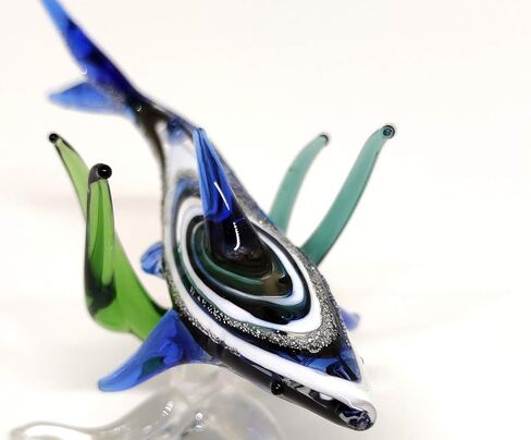 Shark W/Seaweed Miniature Figurines Animals Hand Blown Glass Art Collectible Gift Decorate (Shark W/Seaweed) in Saudi Arabia