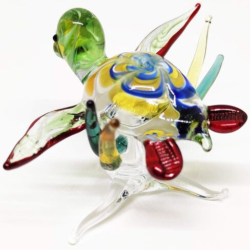 Shark W/Seaweed Miniature Figurines Animals Hand Blown Glass Art Collectible Gift Decorate (Shark W/Seaweed) in Saudi Arabia
