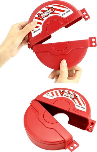 QWORK Gate Valve Lockout, Fits 2.25 to 5 Inch Valves - Pack of 4, Outdoor Faucet Locks, Gas Cylinder Lockout, Red in Kuwait