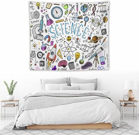 DDCBNS Math Symbols Tapestry,Funny Equations Geometry Function Print Educational Tapestry Wall Hanging Home Décor for Study Classroom Bedroom Living Room Office 40" x 30" in Saudi Arabia