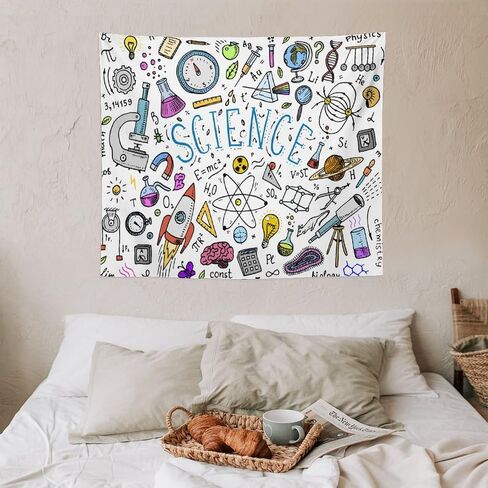 DDCBNS Math Symbols Tapestry,Funny Equations Geometry Function Print Educational Tapestry Wall Hanging Home Décor for Study Classroom Bedroom Living Room Office 40" x 30" in Saudi Arabia