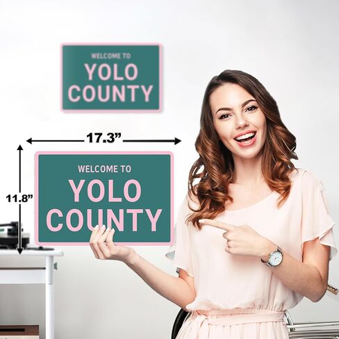 Funny Street Sign 12" x 17" - Welcome to Yolo County Teen Room Decor Aesthetic in Saudi Arabia