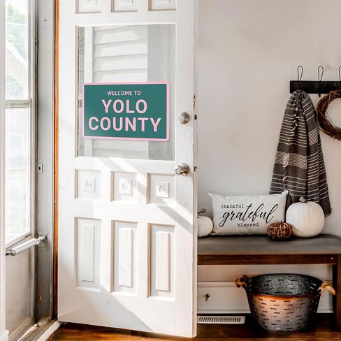 Funny Street Sign 12" x 17" - Welcome to Yolo County Teen Room Decor Aesthetic in Saudi Arabia
