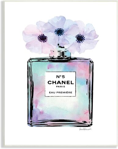 Stupell Industries Purple Flower Perfume Glam Fashion Design, Designed by Amanda Greenwood Art, 10 x 0.5 x 15, Wall Plaque in Saudi Arabia