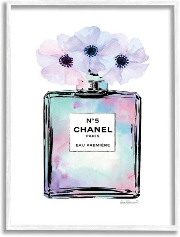 Stupell Industries Purple Flower Perfume Glam Fashion Design, Designed by Amanda Greenwood Art, 10 x 0.5 x 15, Wall Plaque in Saudi Arabia