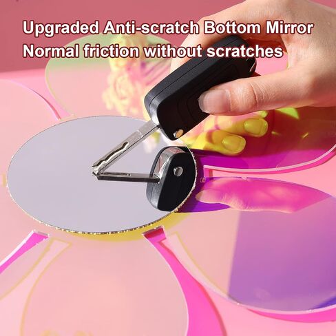 SLDIYWOW Anti-Scratch Rainbow Acrylic Mirror Irregular Wavy Mirror Flower Aesthetic Vanity Mirrors Removable Mirror Wall Sticker Decal Retro Mirror for Living Room Wall Decor Photo Booth Prop in Saudi Arabia