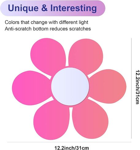 SLDIYWOW Anti-Scratch Rainbow Acrylic Mirror Irregular Wavy Mirror Flower Aesthetic Vanity Mirrors Removable Mirror Wall Sticker Decal Retro Mirror for Living Room Wall Decor Photo Booth Prop in Saudi Arabia